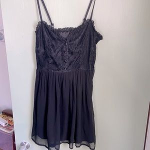 Black mini dress with lace
